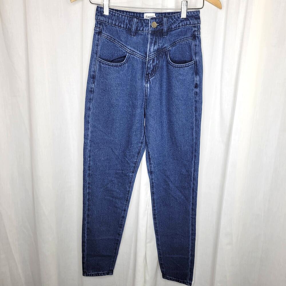 Princess Polly Throwback Yoked High Waist Tapered Jeans, 2